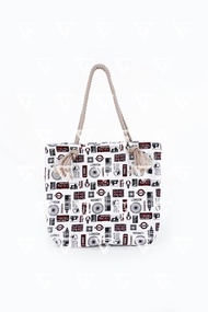 TOTEBAG TALI SUMBU / KEPANG KANVAS MOTIF / TAS TOTEBAG WANITA LONDON