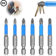 CC 5/6Pcs PH1 PH2 PH3 PZ1 PZ2 PZ3 Magnetic Screwdriver Bit Set Impact Anti Non-slip Magnetic Cross T