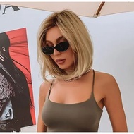 GRIYA REMA Women's Wig Korean Style Blonde Wig Bob Wig Blonde Wig Short Women's Wig Bangs Wig