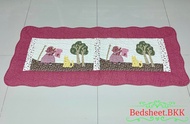 Bedsheet.BKK พรมปูพื้น พรมผ้าฝ้าย พรมวินเทจ Cotton มีปุ่มกันลื่นด้านหลัง ซักปั่นเครื่องได้ รหัส083.