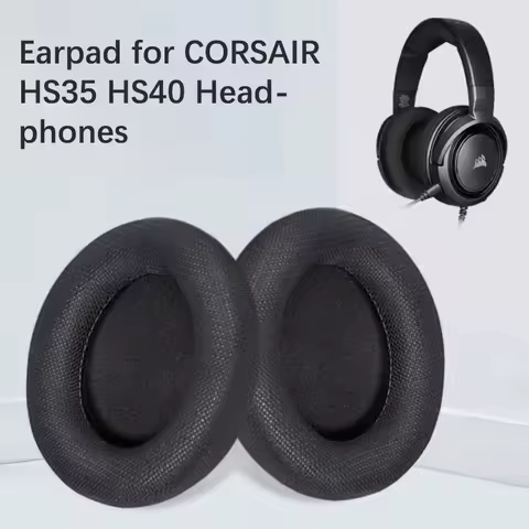 2Pcs CORSAIR HS35 HS40 Headphones Earpad Soft Sponge Cover Replacements Elastic Ear Easy Install For