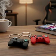Gamepad-Style Keychain Pendant in Red/Black for Backpacks & Couples  Loket Kunci Gaya Gamepad Merah/