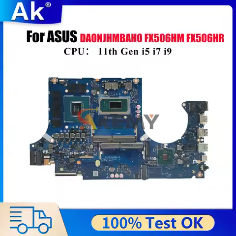 DA0NJHMBAH0 Laptop Motherboard For ASUS TUF Gaming FX506H FX506HR FX506HM Mainboard W/ 11th Gen i5 i