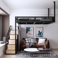 video game【twinkle】Loft Bed Frame Nordic Iron Bed Small Apartment Loft Bed Simple Apartment Duplex S