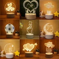 Acrylic 3D Night Light LED Lamp Birthday Gift Friendship And Love Type