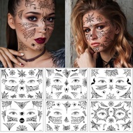 Halloween Costume Fake Tattoo Stickers Spider Web Face