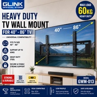 GLINK Heavy Duty TV Wall Mount Bracket 40-86 Inch Support Up To 60KG Universal LED LCD TV Mount