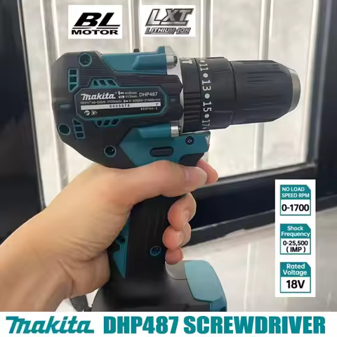 🏆🥇NEW Original Makita DHP487 Cordless impact screwdriver drill Brushless Electric Impact Screwdriver