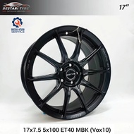 【Installation Available】VOX10 RAXER FLOW FORMING 17 INCH 17x7.5 5x100 ET40 MBK READY STOCK SPORT RIM