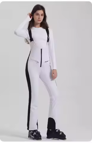 Gsou-Women's Snow Ski Pant, High Waist, Elastic, Snowboard Strap Pant, Windproof, Waterproof, Winter