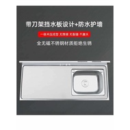 Wash Vegetable with Bracket Sink 304 Kitchen Cabinet Dishwashing Work Table Countertop Integrated Ba