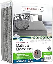 Guardmax Terry Cotton Zippered Mattress Encasement - Queen Size - 100% Waterproof and Bed Bug Proof 