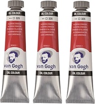 Tarens T0204-326-3 Van Gogh Alizarin Crimson Oil Paint, Set of 3, 0.7 fl oz (20 ml)