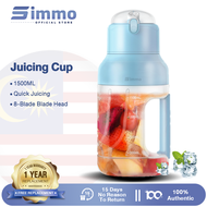 SIMMO Juice cup juicer Fruit Blender mixer Shaker Cup 1500ml 8 Blade Wireless Portable USB Rechargea