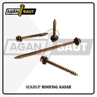 [PER 1 PCS] Sekrup ROOFING KAYU /ROOFING KASAR KUNING 12 X 40 (4 cm)