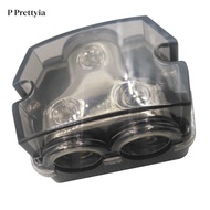 [P Prettyia] Power Ground Wire Distribution Block with 1x 0 GA Inputs and 2 x 0GA Outputs, Car Audio