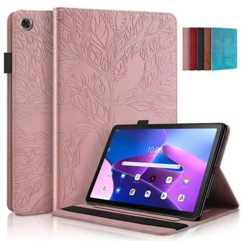 Etui for Lenovo Tab M10 Gen 3 tb328fu Case 10 1 inch Emboss Tree Leather Flip Cover for Funda Lenovo