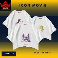 KATUN EXZO CROPTOP WHITE ICON MOVIE OVERSIZE COTTON TOP SHORT SLEEVEWanita ICON MOVIE TSHIRT