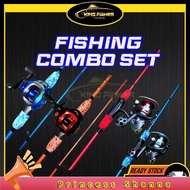 Emillys HomeKFT Fishing Combo Set Joran Pancing Rod Reel Spinning Mesin Mancing Casting