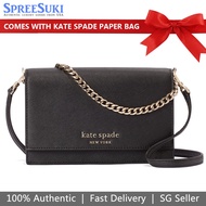 Kate Spade Handbag With Gift Paper Bag Convertible Crossbody Bag Black # WKRU6710