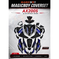 MAGICBOY QJ AX200S BODY COVER SET BLUE BLACK SIAP TAMPAL STICKER CUSTOM DESIGN COVER SET AX200