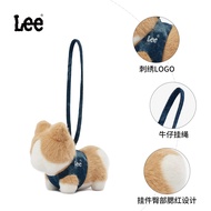 LEE กระเป๋าเป้สะพายหลังกระเป๋าสะพายไหล่พร้อมจี้รูปยีนส์ Corgi น่ารักของ LEE สำหรับกระเป๋าถือสะพายข้า