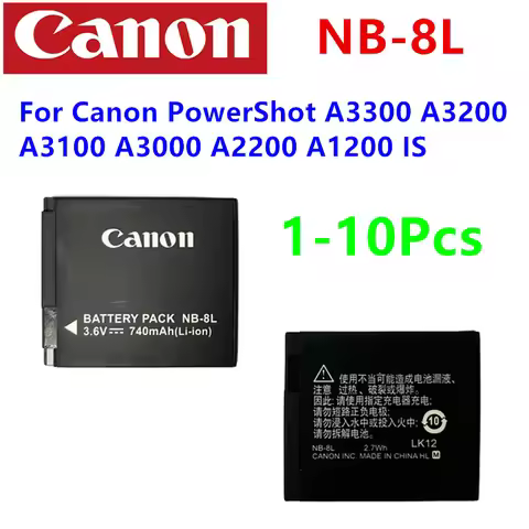 Original 3.6V NB-8L NB 8L NB8L Li-ion Digital Camera Battery 740mAh For Canon PowerShot A3300 A3200 