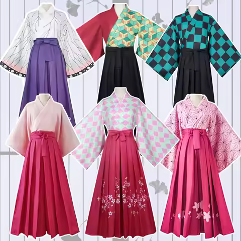 Cosplay Costume: Tomioka, Shinobu, Nezuko, Tanjiro, Kanao - Japanese Kimono Outfit
