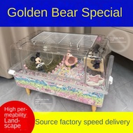 Golden Bear Hamster Cage 60 Base Super Large Space Cage Transparent Acrylic Dedicated Gold Supplies 