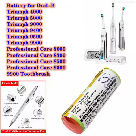 Electric Toothbrush Battery 3731,3738 for Oral-B Triumph 4000,5000,9000,9400,9500,9900,Professional 