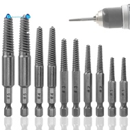 Screw Extractor Set,10 Pcs Screw Extractor,1/4inch Hex Shank Broken Screw Extractor,Screw Remover & 