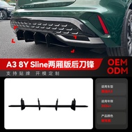 Sesuai untuk 2024+ Audi A3 8Y Sline Hatchback Spoiler Bibir Belakang Bahagian Pengubahsuaian Spoiler