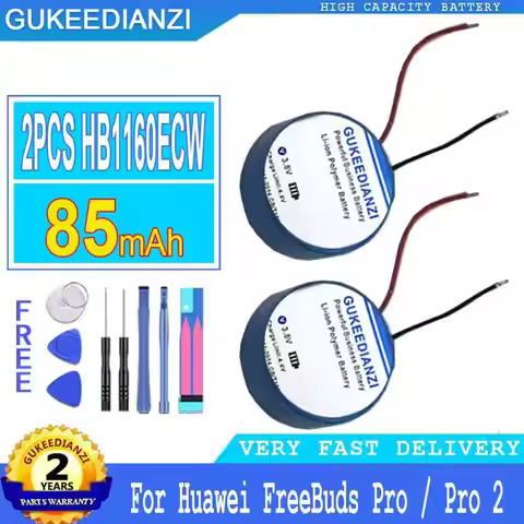 Earphone Battery For Huawei Freebuds Pro 2 Pro2 Bluetooth 2PCS HB1160ECW High-Capacity 85Mah