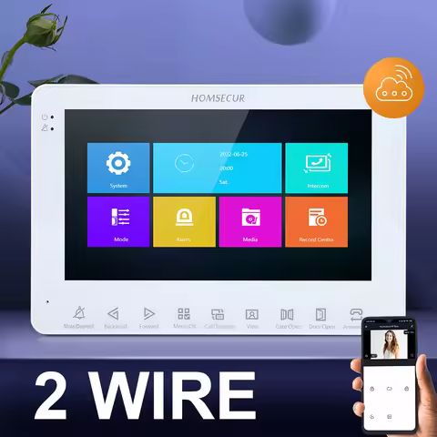 HOMSECUR 2 Wire BA20C-W WIFI Indoor Monitor For HDK 2 Wire Video Doorbell Intercom System