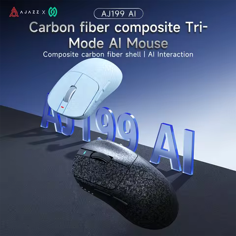 AJAZZ AJ199/AJ199 AI Wireless Carbon Fiber Gaming Mouse PAW3311 Three-mode Mouse 24000DPI Bluetooth/