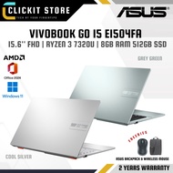 ASUS Vivobook Go E1504F-ABQ771WS / E1504F-ABQ772WS - 15.6" FHD RYZEN 3 7320U, 8GB RAM 512G SSD, MS24