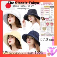 direct from japan [Supervised by a practicing dermatologist] 100% UV cut rate Completely blackout Elegant Hat Sun Protection Sun Protection Hat Hat Women's Ultraviolet Hat (M, Classic Black) made in Japan Functional Hats