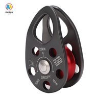 MEIGU Bearing Pulley, Roller Bearing Teardrop Shape Single Pulley,  Gray and Red Fixed Side Plates A