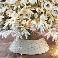 Christmas-tree skirtinsNordic Style Retro Christmas Decorative Base Tree Basket Tree Skirt round Frame Tree Foot Plant F