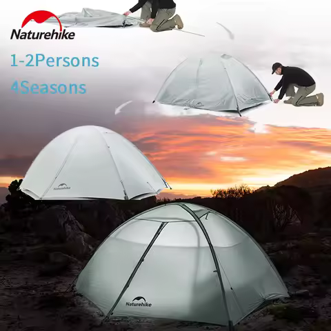 Naturehike 1-2Person Jiling UL Ultralight Hiking Tent 4Season 15D Nylon Waterproof Mountaineering Te