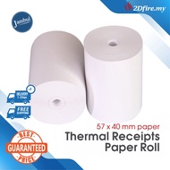 Thermal Paper Receipt Rolls Receipt Paper Cash Register Receipt Kertas Resit Cashier Kertas Printer 57X40MM