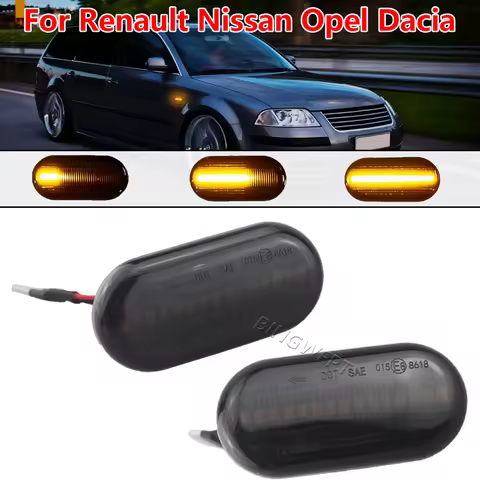 For Renault Clio 1 2 KANGOO MEGANE ESPACE TWINGO MASTER Led Dynamic Side Marker Turn Signal Light Fo