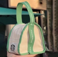 กระเป๋าถือ กระเป๋าผ้าแคนวาส ทรงสามเหลี่ยม ลาย Starbucks สไตล์มินิมอล ทนทาน