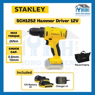 STANLEY SCH121S2-B1 12V Cordless Li-lon Hammer Drill Driver Drill | 12V Hammer Driver SCH121S2