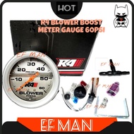 THAILAND R4 BLOWER BOOST METER GAUGE 60PSI SILVER WHITE RACING PERFORMANCE BAR DIESEL PRESS PRO DRAG