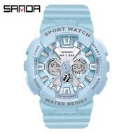 Sanda Ladies Watch Trendy Fashion Outdoor Sports Multifunctional Waterproof Electronic Watch 6068-1