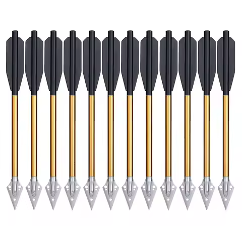 12 pcs 6.25 inch bow arrow with aluminum blade blade arrow a box of exchangeable hunting arrow short