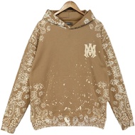 เสื้อสเวตเตอร์คอกลมทรงหลวมพิมพ์ลายดอกน้ำผึ้ง AMIRI ฤดูหนาว 2024 สำหรับผู้ชายและผู้หญิง ทรงหลวม ทรงหล