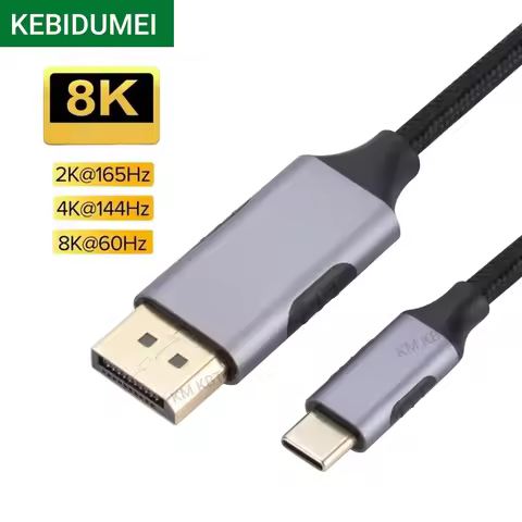 USB-C To DP-compatible Cable 8K@60Hz Display Type C3.1 To 4K 144Hz Display 1.4 Cable Thunderbolt 3 4