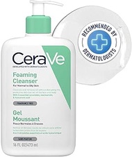 CeraVe Foaming Cleanser | 473ml/16oz | Daily Face, Body & Hand Wash with Niacinamide, for Normal to 